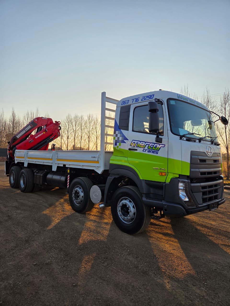 Mercor Cranes truck mounted crane front view